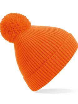 Engineered Knit Ribbed Pom Pom Beanie