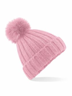 Verbier Fur Pop Pom Chunky Beanie